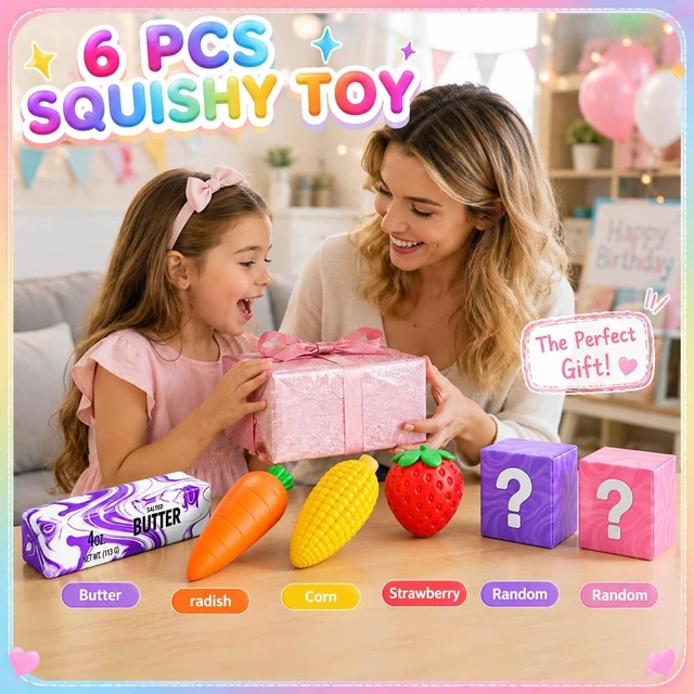 Alt view image 2 of 6 - Squishy Toys, Butter Squishy, Squishy Box (6 PCS)
Squishy Pack, Slow Rising Squishy Toys, Sensory Fidget Toys, Busy Hands, Stress Relief