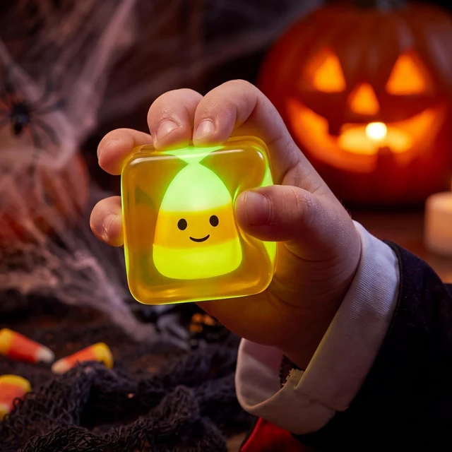 Alt view image 6 of 7 - JOYIN 4 PCS Halloween Glow-in-the-Dark Stress Cube, 2'' Slow Rising Ice Cube Squishy Toys, High Density Relief Stress Balls, Sensory Toy for Kids, Party Favors, Trick or Treating, Classroom Prize