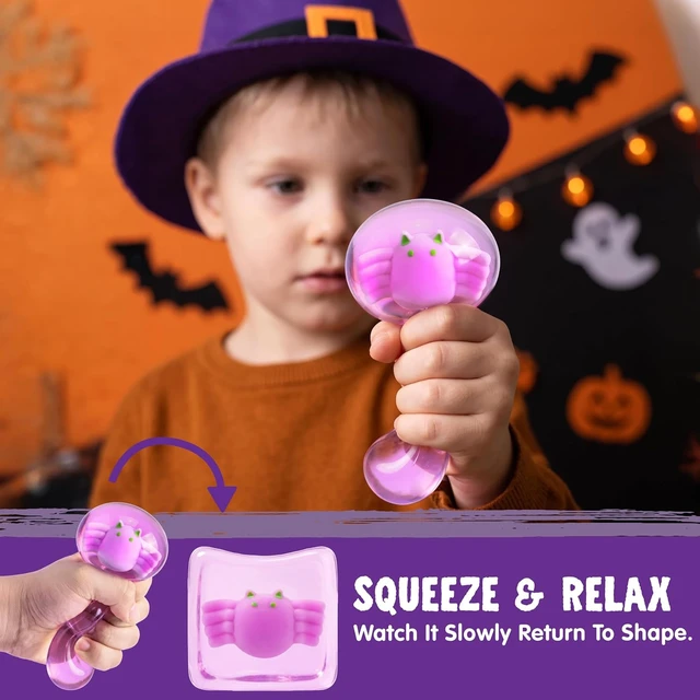 Alt view image 4 of 7 - JOYIN 4 PCS Halloween Glow-in-the-Dark Stress Cube, 2'' Slow Rising Ice Cube Squishy Toys, High Density Relief Stress Balls, Sensory Toy for Kids, Party Favors, Trick or Treating, Classroom Prize