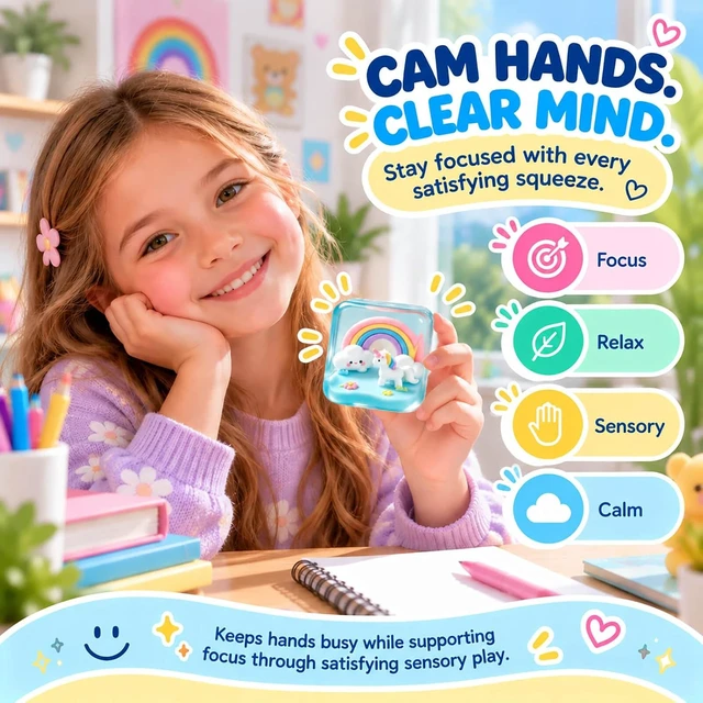 Alt view image 6 of 6 - Squishy Toys Fidget Stress Cube, Slow Rising Sensory Squeeze Toys, Unicorn
Tiny Cube World Squishies, Mini Scene Sensory Toy, Stress Relief Desk Toy, Collectible Toy, Stocking Stuffers