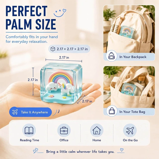 Alt view image 3 of 6 - Squishy Toys Fidget Stress Cube, Slow Rising Sensory Squeeze Toys, Unicorn
Tiny Cube World Squishies, Mini Scene Sensory Toy, Stress Relief Desk Toy, Collectible Toy, Stocking Stuffers