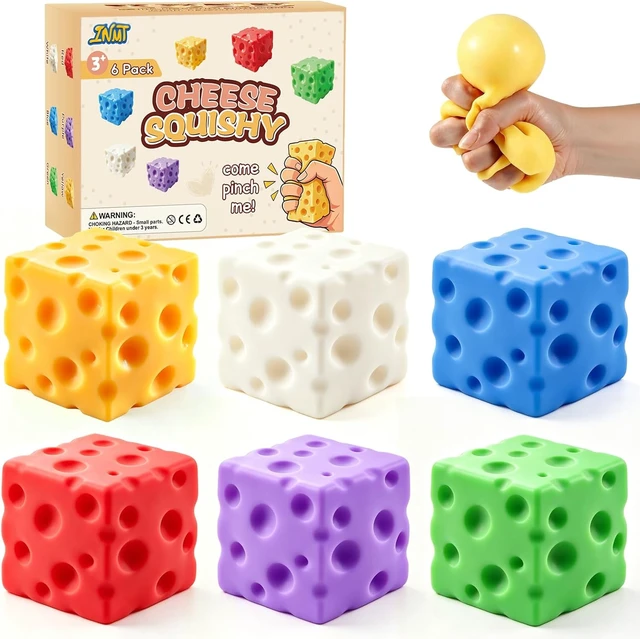 Alt view image 2 of 7 - Cheese Squishy Fidget Toys for Kids Adults, 2.4in Slow Rising Squishy, 6PC
Squishy Box Cheese, Stress Relief Toys Set, Stress Cube Squeeze Squishies Pack, Party Favors Gifts for Hallowe
