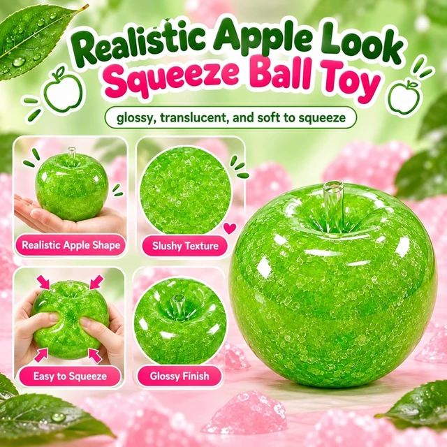 Alt view image 3 of 7 - Apple Squishy 4 Pack, Ocean Shell Squishy Toys, Squeeze Fidget Toy
Realistic Fruit Squishy Apple, Sensory Squeeze Toy for Stress Relief, Fun Squishy Apple Gift for Adults Green
