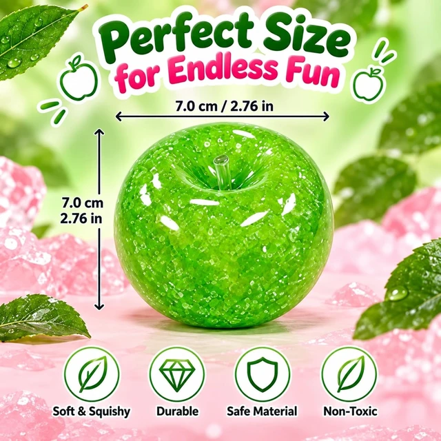 Alt view image 7 of 7 - Apple Squishy 4 Pack, Ocean Shell Squishy Toys, Squeeze Fidget Toy
Realistic Fruit Squishy Apple, Sensory Squeeze Toy for Stress Relief, Fun Squishy Apple Gift for Adults Green