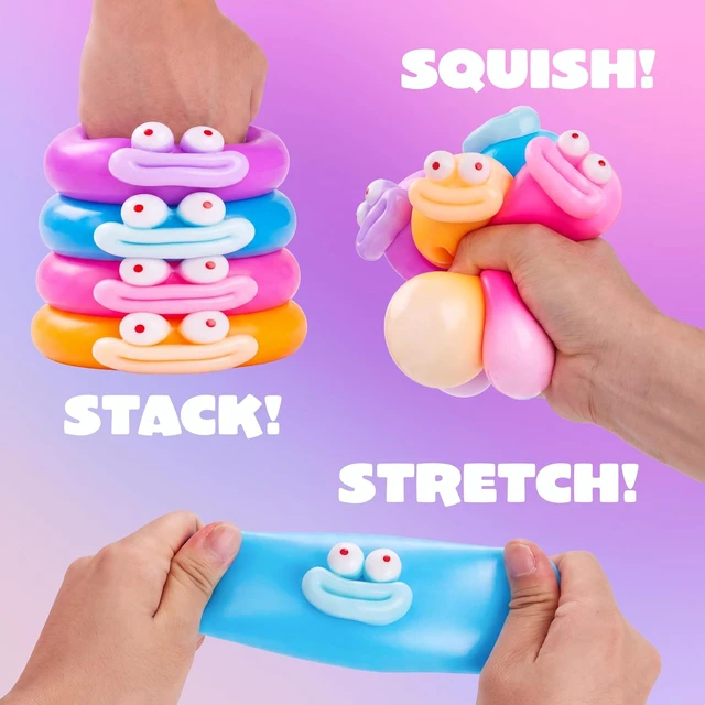 Alt view image 2 of 7 - JOYIN 4 Pcs Funny Stress Relief Toys, Cute Face Squishy Toy Stress Ball for Adults & Kids, Slow-Rising Sensory Toy, Soft Squeeze Toys, Birthday Gifts, Office Desk Decompression Toy, Party Favors