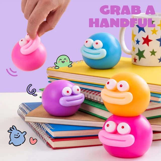 Alt view image 6 of 7 - JOYIN 4 Pcs Funny Stress Relief Toys, Cute Face Squishy Toy Stress Ball for Adults & Kids, Slow-Rising Sensory Toy, Soft Squeeze Toys, Birthday Gifts, Office Desk Decompression Toy, Party Favors