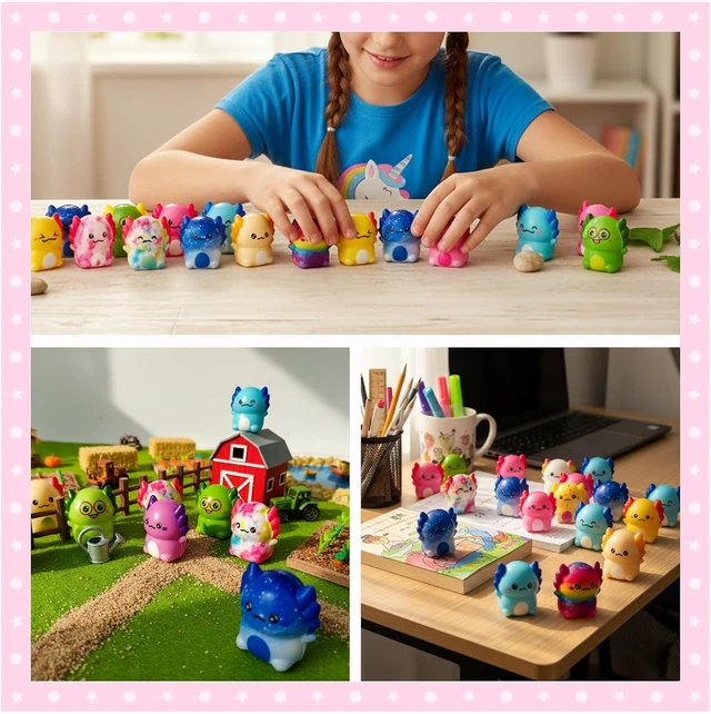 Alt view image 7 of 7 - 24PC Axolotl Squishy Toys Soft Slow Rising Stress Relief Sensory Fidget Toys for Kids Boys Girls, Party Favors, Classroom Rewards, Treasure Box Prizes, Novelty Gifts