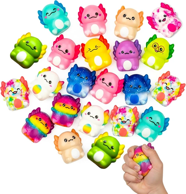 Alt view image 2 of 7 - 24PC Axolotl Squishy Toys Soft Slow Rising Stress Relief Sensory Fidget Toys for Kids Boys Girls, Party Favors, Classroom Rewards, Treasure Box Prizes, Novelty Gifts