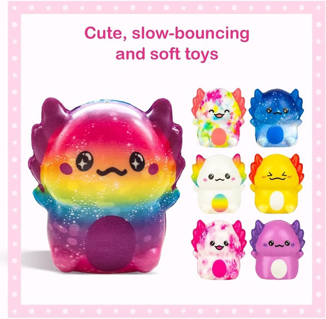 Alt view image 5 of 7 - 24PC Axolotl Squishy Toys Soft Slow Rising Stress Relief Sensory Fidget Toys for Kids Boys Girls, Party Favors, Classroom Rewards, Treasure Box Prizes, Novelty Gifts