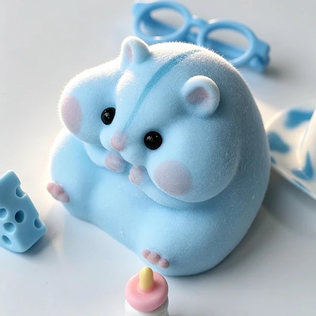 Alt view image 6 of 7 - Hamster Squishy Toy, Cute Stress Relief Fidget Squeeze Toy
Soft Solid Silicone Slow Rising Squishy, Fuzzy Animal Sensory Toys for 3+ Kids Adults, Pink Blue
