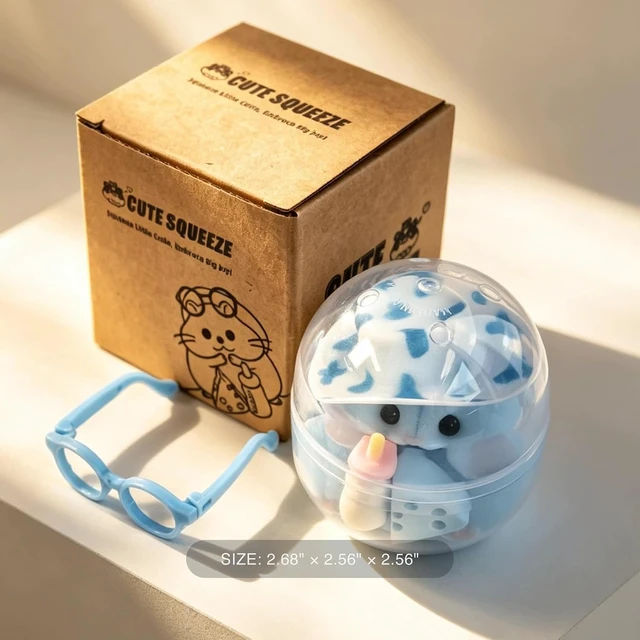 Alt view image 5 of 7 - Hamster Squishy Toy, Cute Stress Relief Fidget Squeeze Toy
Soft Solid Silicone Slow Rising Squishy, Fuzzy Animal Sensory Toys for 3+ Kids Adults, Pink Blue
