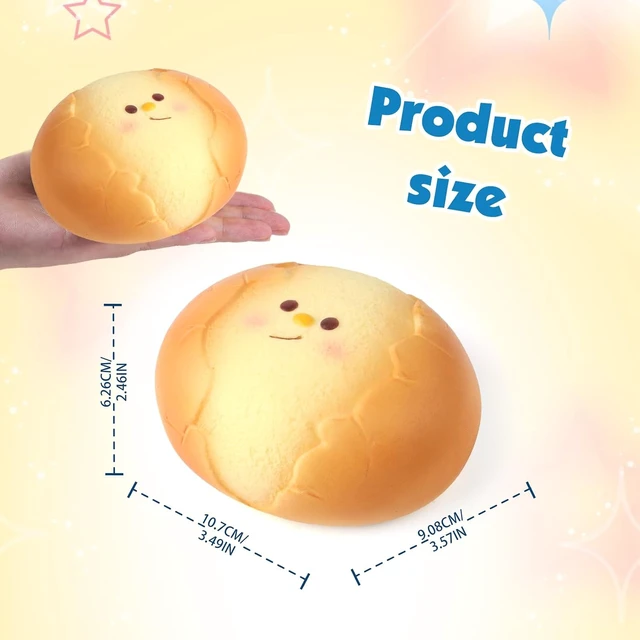 Alt view image 2 of 6 - Anboor Bread Egg Bread Food Foam Animal Jumbo Squishies Slow Rising Soft, Squeeze Toy, Sensory Fidget Toy for kids & Adults, Fun to Collect, Christmas Gift