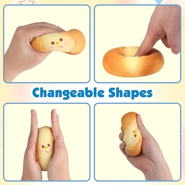 Alt view image 4 of 6 - Anboor Bread Egg Bread Food Foam Animal Jumbo Squishies Slow Rising Soft, Squeeze Toy, Sensory Fidget Toy for kids & Adults, Fun to Collect, Christmas Gift