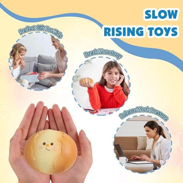 Alt view image 3 of 6 - Anboor Bread Egg Bread Food Foam Animal Jumbo Squishies Slow Rising Soft, Squeeze Toy, Sensory Fidget Toy for kids & Adults, Fun to Collect, Christmas Gift