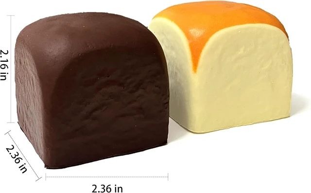 Alt view image 2 of 6 - 2Pack Slow Rising Squishy,Squishy Toy,Dumpling Stress Balls,Fidget Toy
Bread squishy butter squishy Party Favor Gift squeeze Chocolate and Yellow