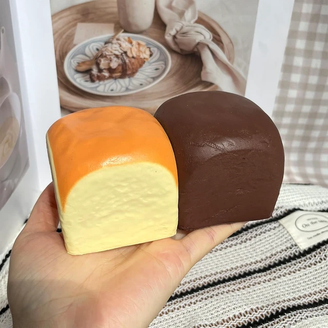 Alt view image 5 of 6 - 2Pack Slow Rising Squishy,Squishy Toy,Dumpling Stress Balls,Fidget Toy
Bread squishy butter squishy Party Favor Gift squeeze Chocolate and Yellow