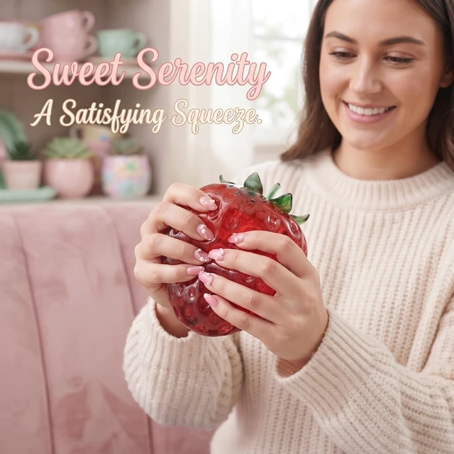 Alt view image 7 of 7 - 2026 New Coconut Oil Taba Squishy, Stress Ball, Big Strawberry
Coconut Oil Stress Ball, Strawberry Squishy,Shapeable Ball,odorless Squeeze, Portable Desk Squishy for Relaxation and Focus
