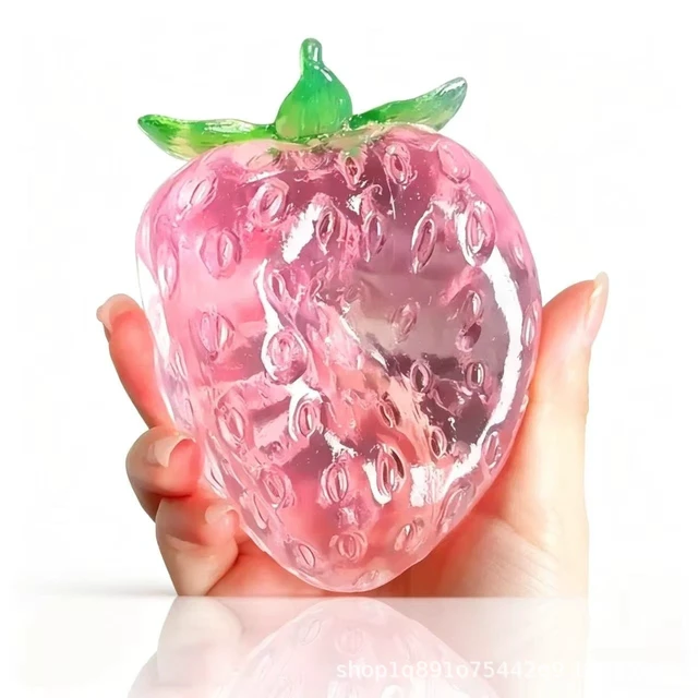 Alt view image 2 of 3 - 2026 New Coconut Oil Taba Squishy, Stress Ball, Big Strawberry
Coconut Oil Stress Ball, Strawberry Squishy,Shapeable Ball,odorless Squeeze, Portable Desk Squishy for Relaxation and Focus pink