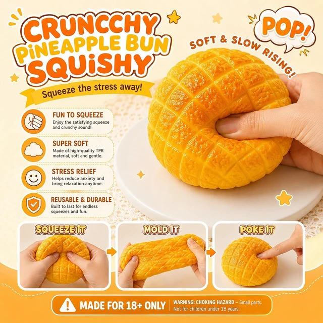 Alt view image 4 of 7 - Crunchy Corn Squishy, ASMR Sensory Fidget Toy for Stress Relief
Realistic Corn Squishy Toy with Crunchy Sound, Soft Slow-Rising Squeeze, Portable Desk Decor, Great Gift for Office & Travel