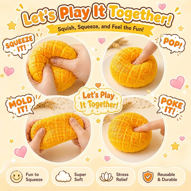 Alt view image 7 of 7 - Crunchy Corn Squishy, ASMR Sensory Fidget Toy for Stress Relief
Realistic Corn Squishy Toy with Crunchy Sound, Soft Slow-Rising Squeeze, Portable Desk Decor, Great Gift for Office & Travel