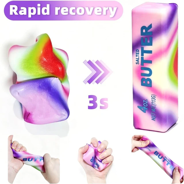 Alt view image 3 of 6 - 2 Pcs Rainbow Butter Squishy Stick , Super Soft Slow Rising Fidget Squeeze Toy, Colorful Sensory Stress Relief Desk Toy for Home, Office, Travel, Novelty Anxiety Relief Toy for Kids & Adults