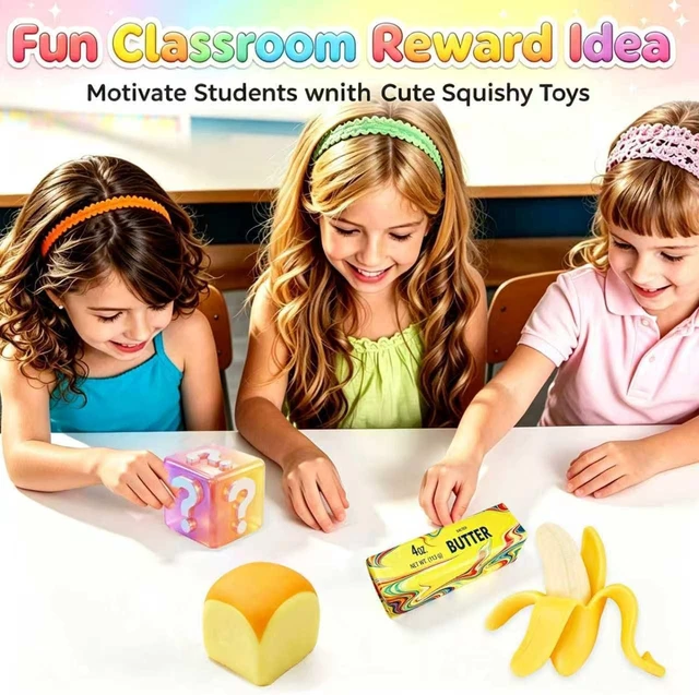 Alt view image 7 of 7 - 5Pcs Crunchy Squishy Box, Slow Rising Sensory Fidget Toys for Adults Kids
Butter Peanut Strawberry Crunchy Squishies, ASMR Slow Crunchy Sounds, Stress Relief Gift for Office Classroom Travel 4pcs