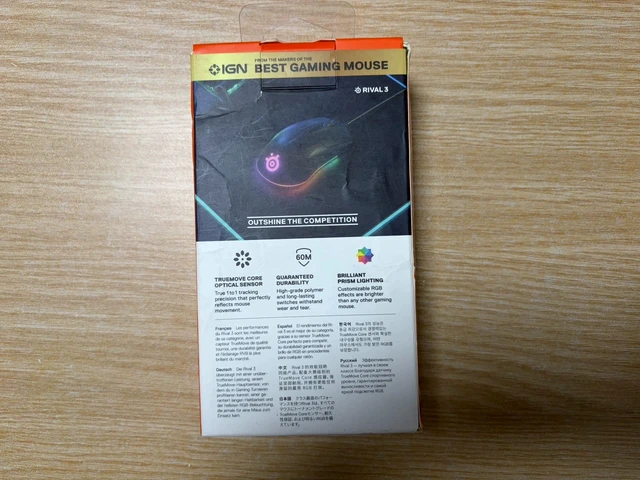 Alt view image 7 of 7 - SteelSeries Rival 3 Wired Gaming Mouse - 8500 CPI TrueMove Core Optical Sensor, 6 Programmable Buttons, RGB Lighting, Durable Mechanical Switches, Lightweight Design for PC Gamers