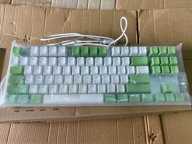 Main image of Dareu KE815 Mechanical Gaming Keyboard - 87 Key Tenkeyless TKL, RGB Backlit, Hot-Swappable Switches, Multi-Color Keycaps, Wired USB Connection for PC Gaming and Office Avocado green stem axis