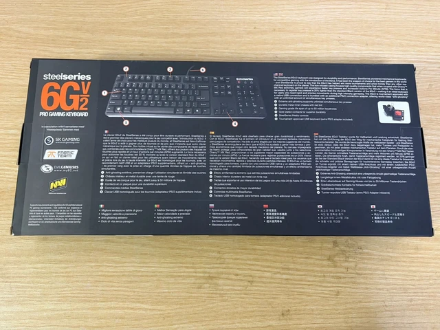 Alt view image 7 of 7 - SteelSeries 6Gv2 Mechanical Gaming Keyboard - Cherry MX Red Switches, Full-Size 104 Keys, USB Wired Connection, Anti-Ghosting Technology, Durable Design for PC Gaming and Typing
