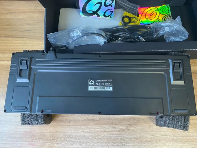 Alt view image 5 of 7 - QPAD MK-90 Mechanical Gaming Keyboard - Cherry MX Blue Switches, Full-Size 104 Keys, RGB Backlit, Programmable Keys, Aluminum Frame, Wired USB for PC Gaming
