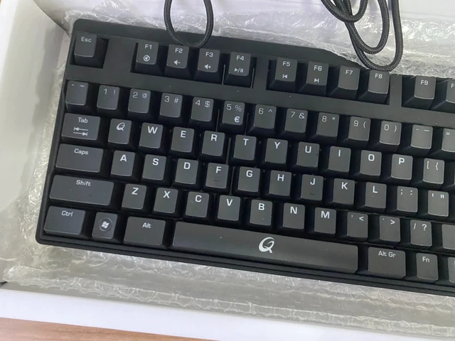 Alt view image 5 of 7 - QPAD MK-70 Mechanical Gaming Keyboard - Cherry MX Blue Switches, Compact Tenkeyless TKL Design, RGB Backlit, Aluminum Frame, Programmable Keys, Wired USB for PC Gaming