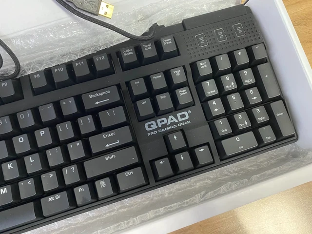 Alt view image 3 of 7 - QPAD MK-70 Mechanical Gaming Keyboard - Cherry MX Blue Switches, Compact Tenkeyless TKL Design, RGB Backlit, Aluminum Frame, Programmable Keys, Wired USB for PC Gaming