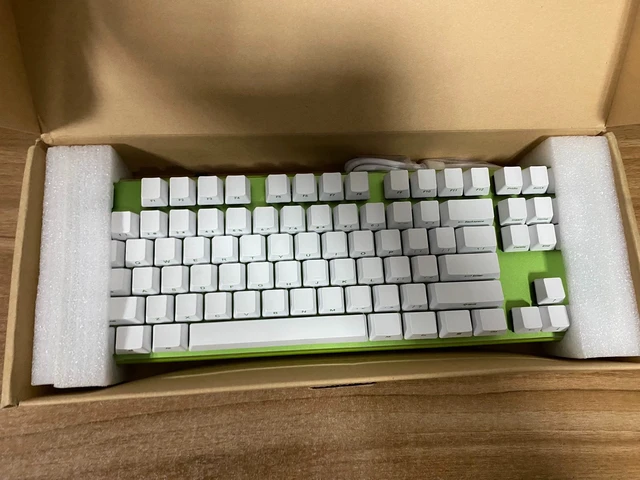 Alt view image 2 of 7 - GANSS GK87 Mechanical Gaming Keyboard - Tenkeyless TKL 87-Key, Low-Profile Switches, Side-Printed Green Keycaps, Compact Design, Hot-Swappable, RGB Backlit for PC Gaming