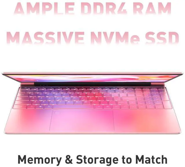 Alt view image 4 of 7 - Auusda Business Laptop Computer for Work, Notebook PC for College Students, 15.6" FHD Display, Up to 3.4GHz CPU, Backlit Keyboard, Fingerprint ID, Up to 10TB Storage, 16GB DDR4 RAM, 1TB NVMe, Pink