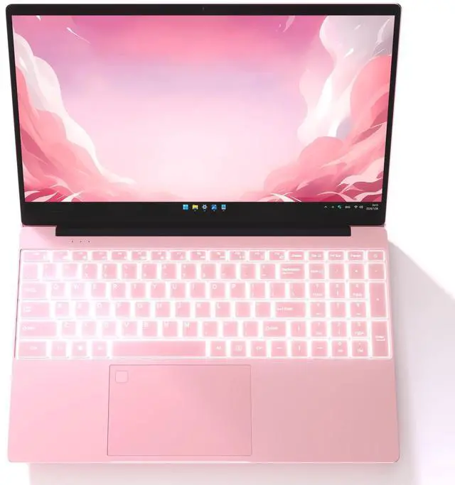 Main image of Auusda Business Laptop Computer for Work, Notebook PC for College Students, 15.6" FHD Display, Up to 3.4GHz CPU, Backlit Keyboard, Fingerprint ID, Up to 10TB Storage, 16GB DDR4 RAM, 1TB NVMe, Pink