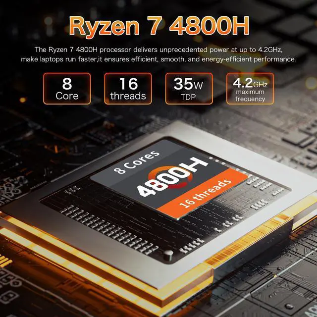 Alt view image 3 of 7 - Auusda 16" Business Laptop AMD Ryzen 7 4800H 2.9-4.2GHz, 32GB DDR4 RAM, 1TB NVME SSD, Windows 11 Pro Computer, SODIMM*2, Slot*2, Backlit, Fingerprint, Gray