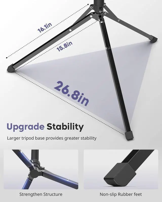 Alt view image 4 of 7 - Aureday Phone Tripod, 92" Cell Phone Stand with 15" Gooseneck, Remote and Phone Holder, Overhead & Selfie Stick for Recording/Watching/Vlog, Compatible with iPhone Android