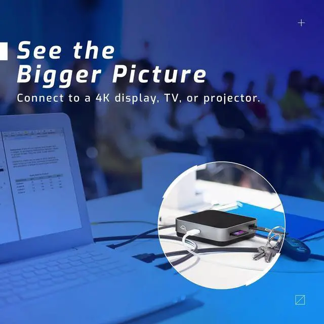 Alt view image 4 of 6 - OWC Travel Dock USB C Docking Station, 4k Resolution Universal Laptop Docking Station with Charging 100W, Thunderbolt 3, HDMI 2.0, and SD Card, 5 Ports of Connectivity, Space Grey