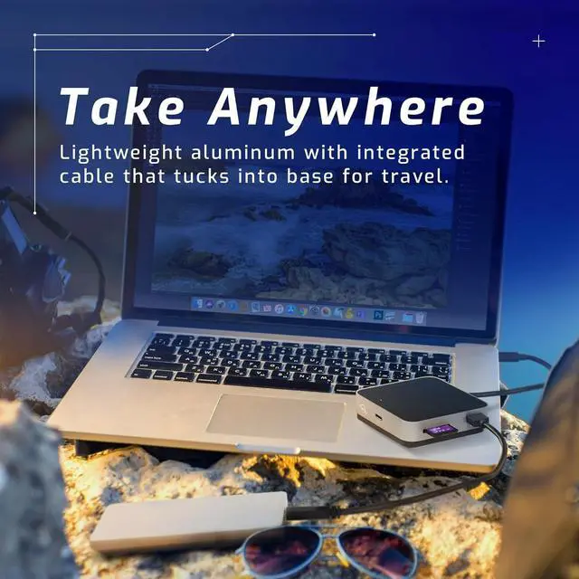 Alt view image 6 of 6 - OWC Travel Dock USB C Docking Station, 4k Resolution Universal Laptop Docking Station with Charging 100W, Thunderbolt 3, HDMI 2.0, and SD Card, 5 Ports of Connectivity, Space Grey