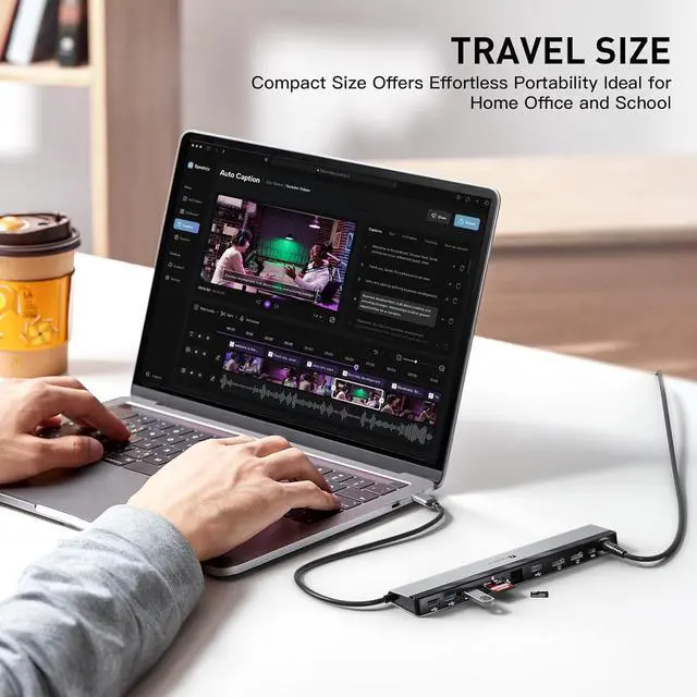 Alt view image 7 of 7 - 2025 Updated Universal Docking Station 100W PD Charger - Supports 3 Displays, Dual Monitor Laptop Hub for Mac&PC, USB-C VMM Support Multi Port - USB C USB A HDMI 1Gbps Ethernet Micro SD/TF& Audio Port