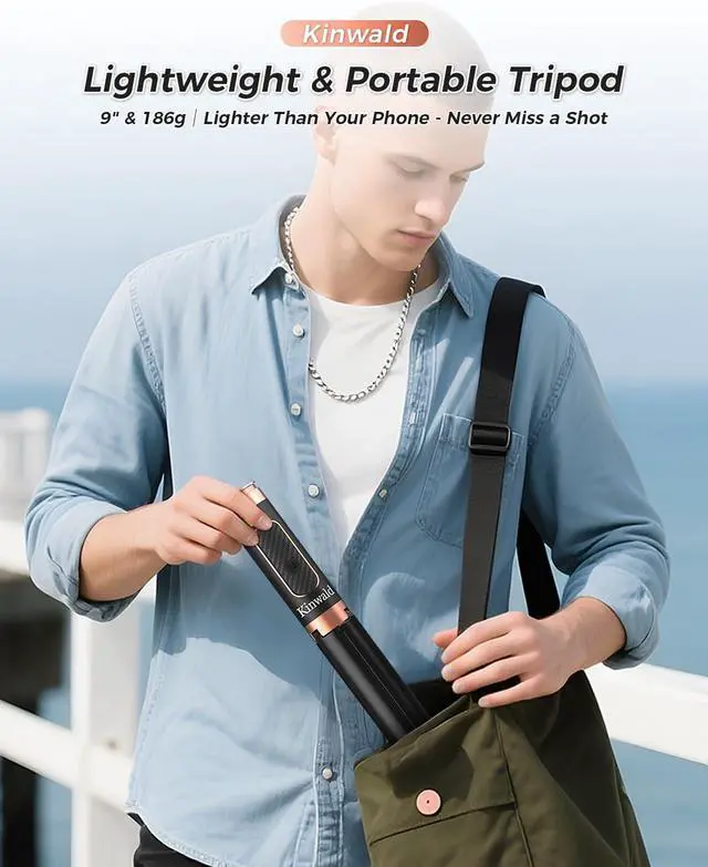 Alt view image 5 of 7 - Selfie Stick Tripod for iPhone & Android, Portable Phone Tripod Stand with Bluetooth Remote, One-Click Open, Compact & Lightweight, All-in-1 for Vlog/Travel/Photography (Black)