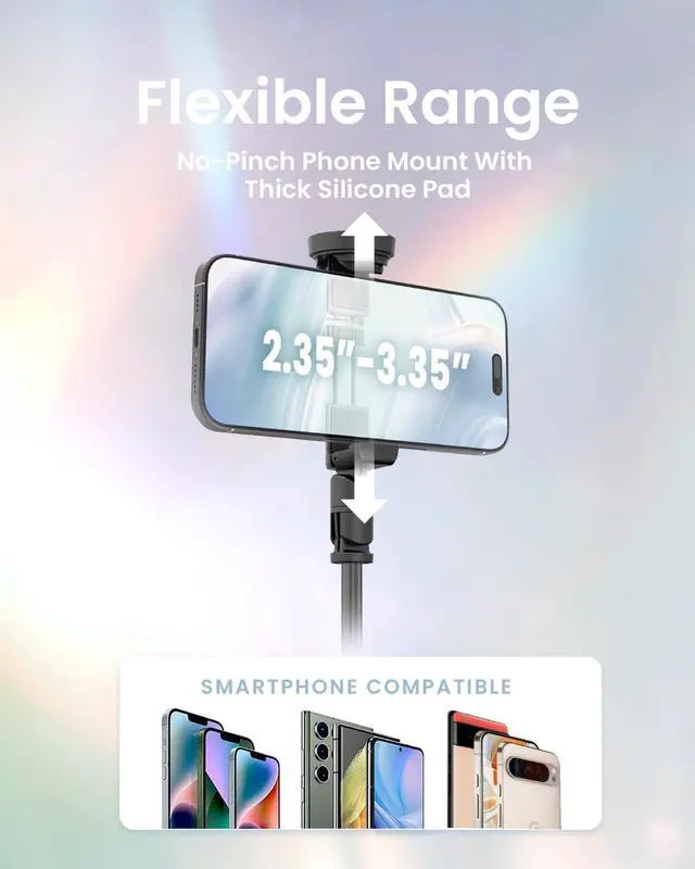 Alt view image 5 of 7 - Automatic Tripod for iPhone, 66" Phone Tripod Selfie Stick for Cell Phone, Tripod Stand with Remote for Video Recording, Black