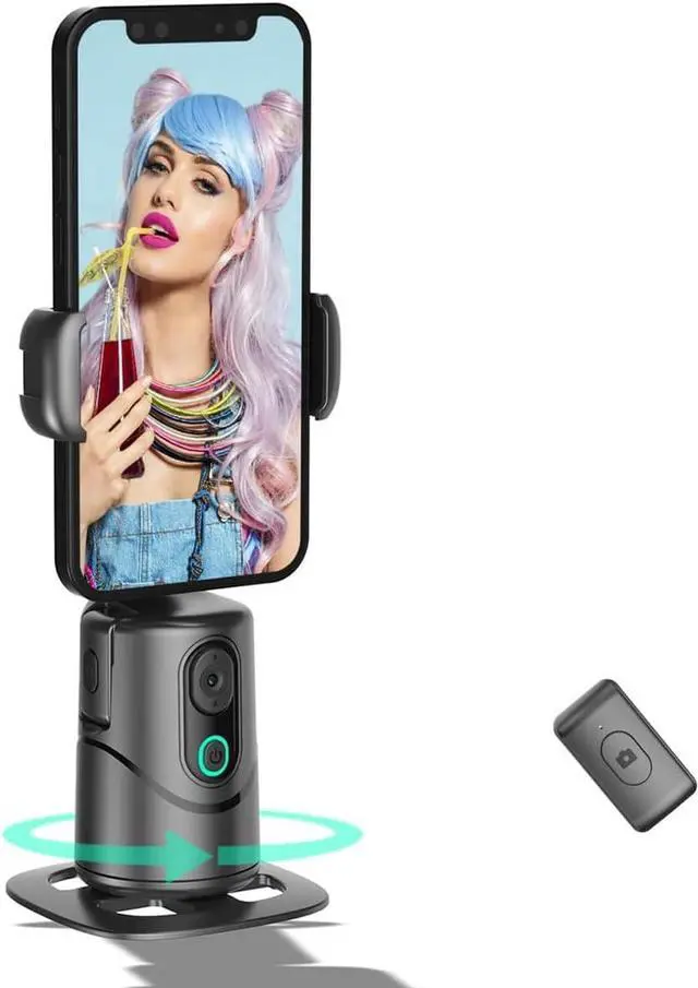 Main image of Auto Face Tracking Phone Holder,No App Required,360° Rotation Phone Camera Stand with Remote and Gesture Control, Smart Shooting Tripod for Vlog/TIK Tok Live Streaming YouTube Video Recording