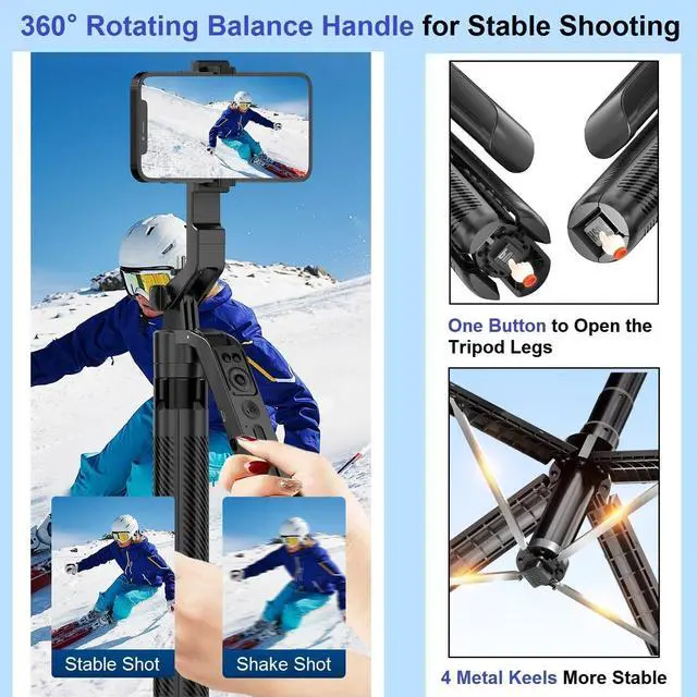Alt view image 5 of 6 - Auto Face Tracking Tripod for iPhone, 360° Rotation Motion Sensor Phone Tripod Stand, 71" Extendable Smart Tracking Phone Holder Selfie Stick Tripods for iPhone Phones Camera Mount for Video Vlog