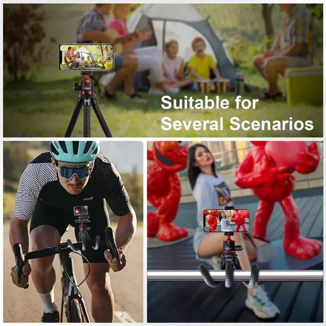 Alt view image 5 of 7 - COMAN Flexible Mini Phone Tripod, Waterproof Stand for Camera GoPro, Hidden Cell Phone Mount, Portable Travel Tripod for Video Recording Vlogging Selfie