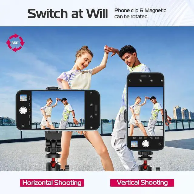 Alt view image 5 of 7 - ULANZI Magnetic iPhone Tripod Mount MA47, Magnet Phone Holder Adapter Tripod Clamp Compatible with MagSafe for iPhone 12 13 14 15 16 Plus Pro Max All Series and More