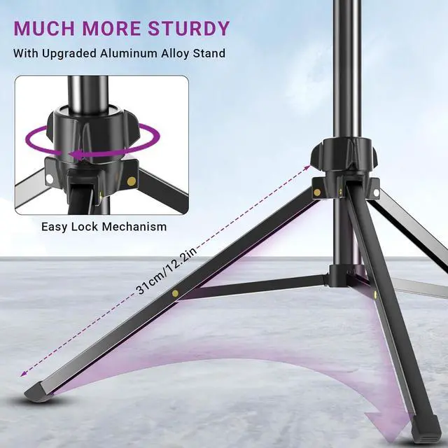 Alt view image 2 of 7 - 67" Camera Tripod Stand, Compact Tripod for Camera with Phone Holder & Ball Head, Portable Aluminum DSLR Tripods for Cell Phone, Video Recording, Filming, Vlogging