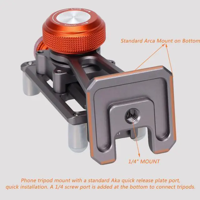 Alt view image 3 of 7 - Metal Cell Phone Tripod Mount, Smartphone Tripod Mount Adapter with Cold Shoe, Cell Phone Stand Holder Clamp for iPhone 6 7 Plus 11 12 13 Pro Samsung Google