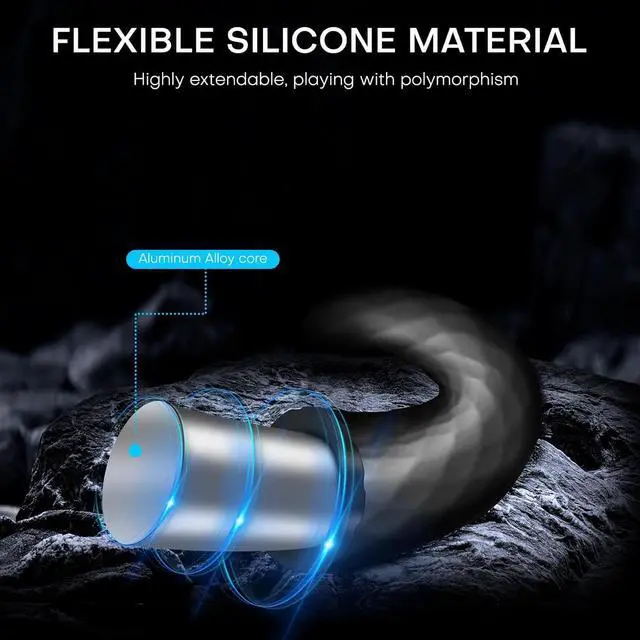 Alt view image 3 of 7 - REYGEAK Magnetic Phone Holder with 1/4 Screw Flexible Tripod Phone Stand Stick Pole for Magsafe iPhone Samsung Android Cellphones Bendable Phone Holder Bike Tube Bar Clamp Mount(20.4 in)