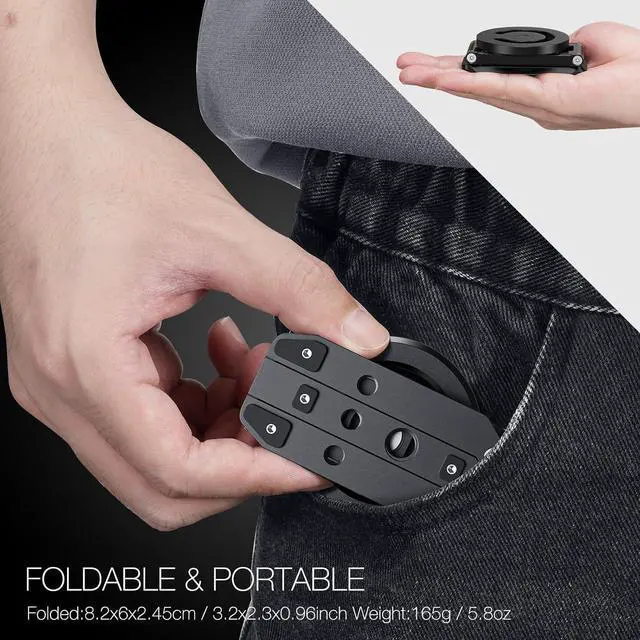 Alt view image 4 of 7 - Magnetic Pocket Phone Tripod Foldable Compatible with Magsafe for iPhone 15/14/13/12 Plus Pro Max Series, Mini Cell Phone Tripod Mount Handle Smartphone Desk Stand Travel All in One